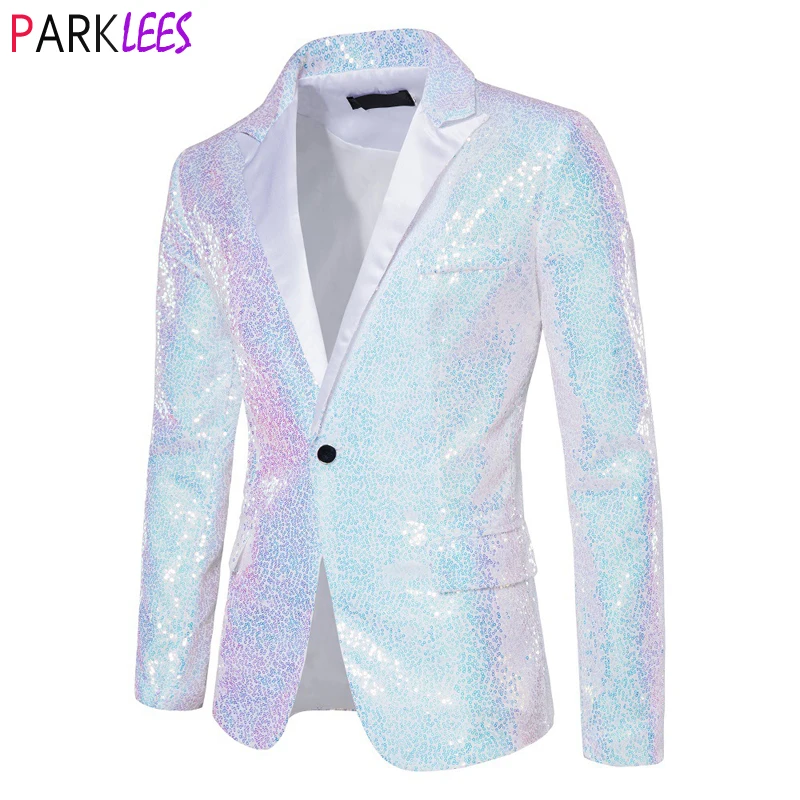 New Shiny Sequin Glitter Blazer for Men